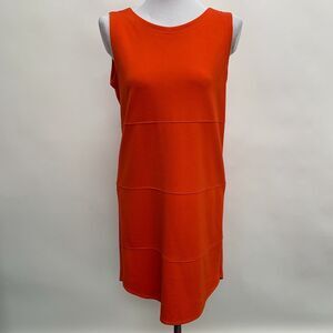 White + Warren Women's Shift Dress Small Orange Sleeveless